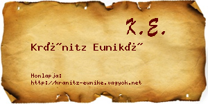 Kránitz Euniké névjegykártya